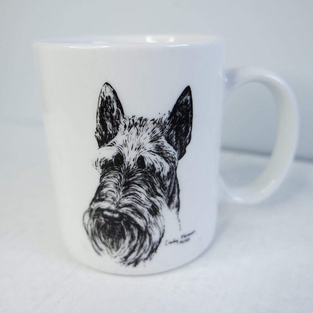 Vintage 1985 Cindy Farmer Scottish Terrier Dog Gift Porcelain Coffee Mug 12 Oz